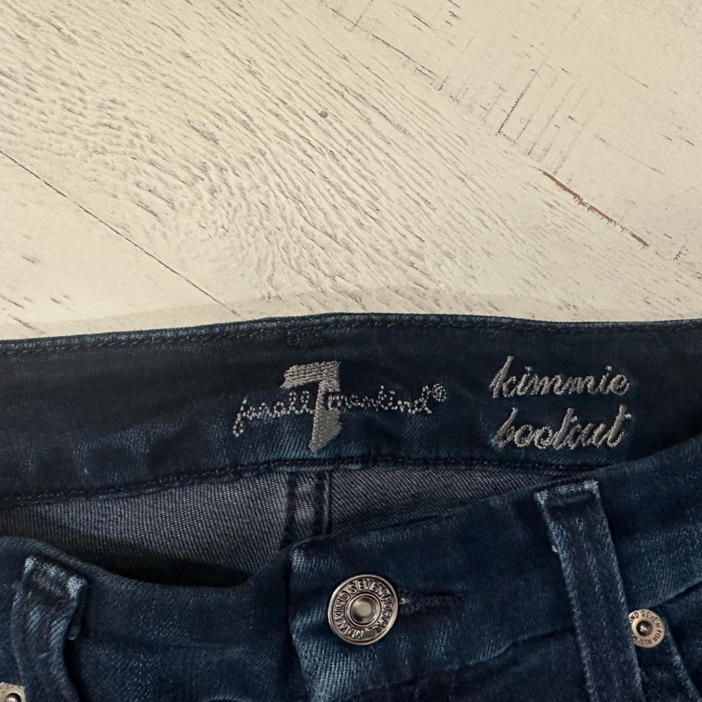 7 For All Mankind Dark Denim Straight Leg Jeans Sz 27 - Picture 4 of 8